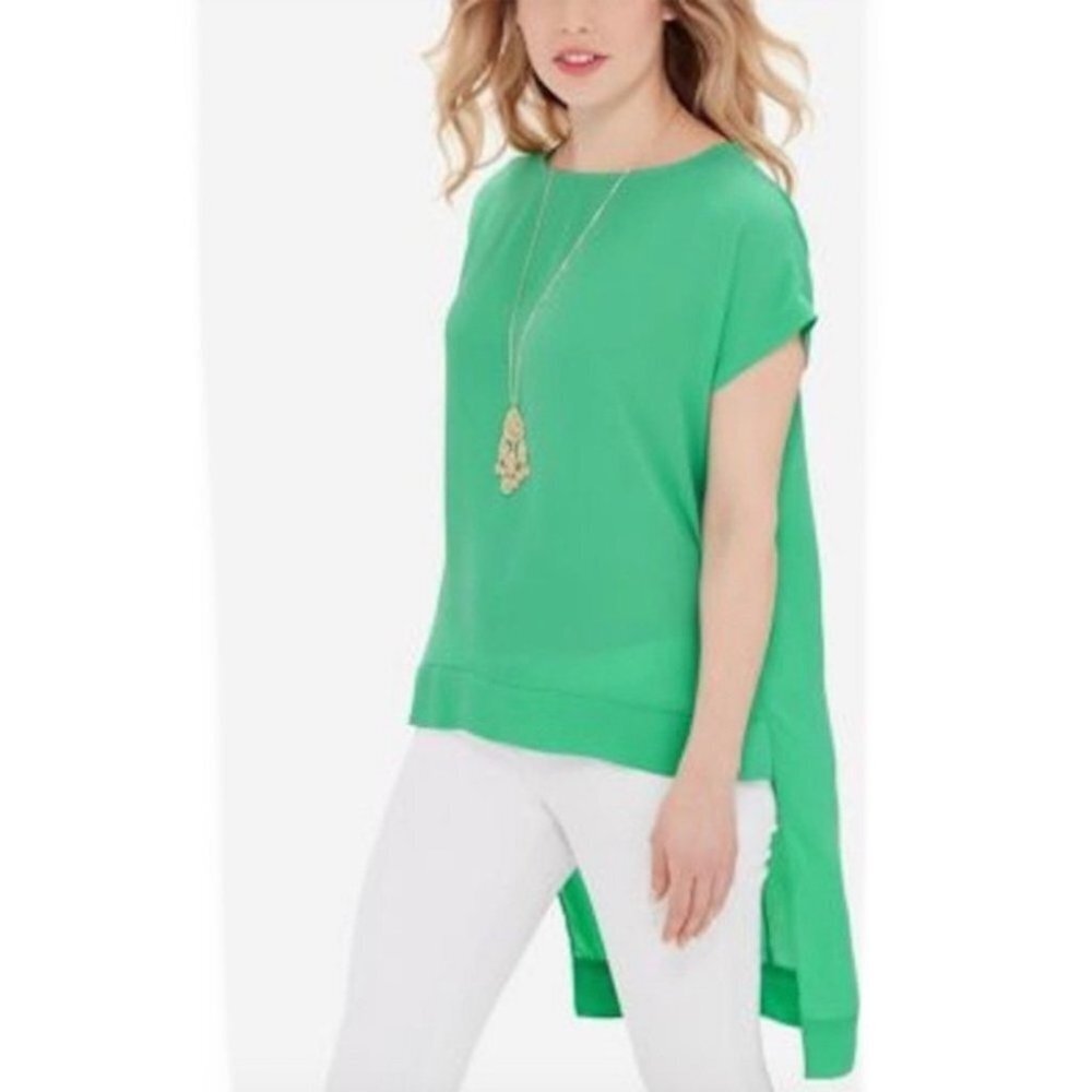 The Limited Green High Low‎ Sheer Top Blouse XSmall